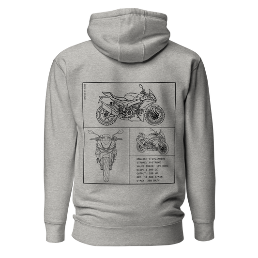 Aprilia Blueprint Hoodie - Light grey