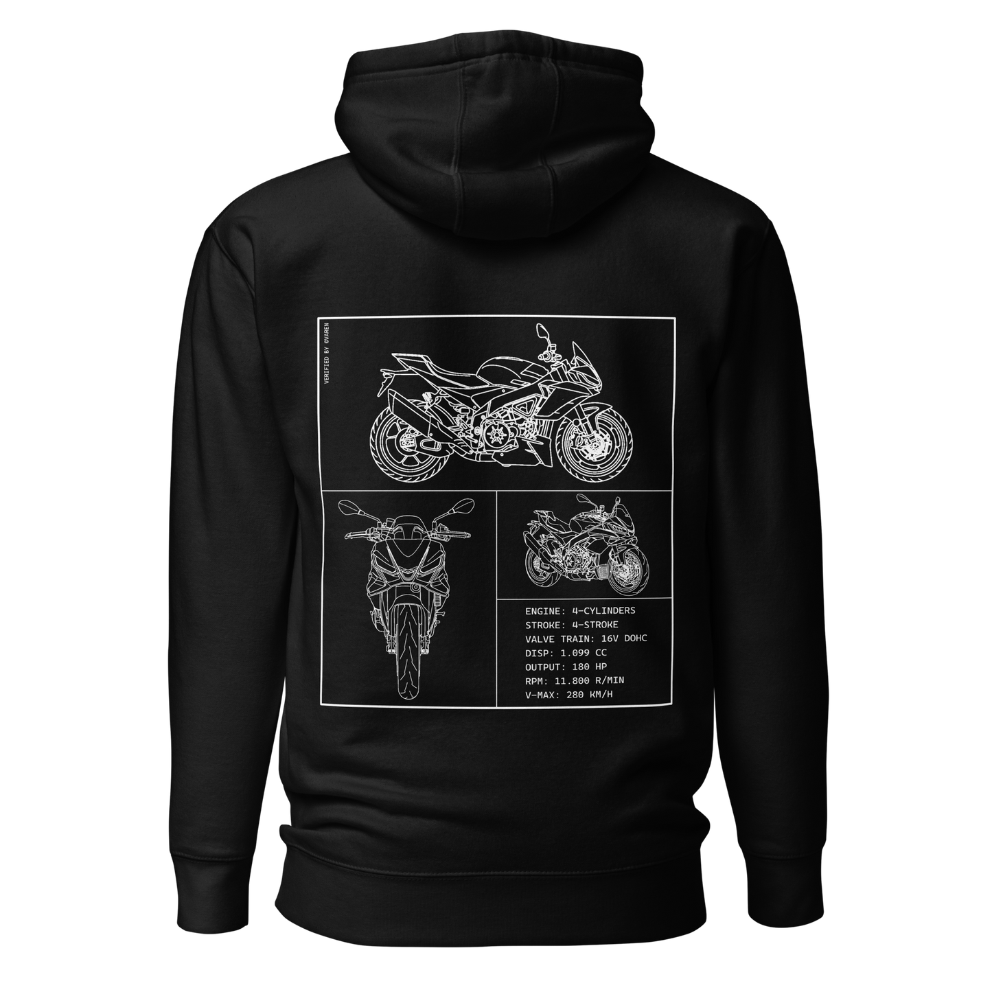 Aprilia Blueprint Hoodie - Black
