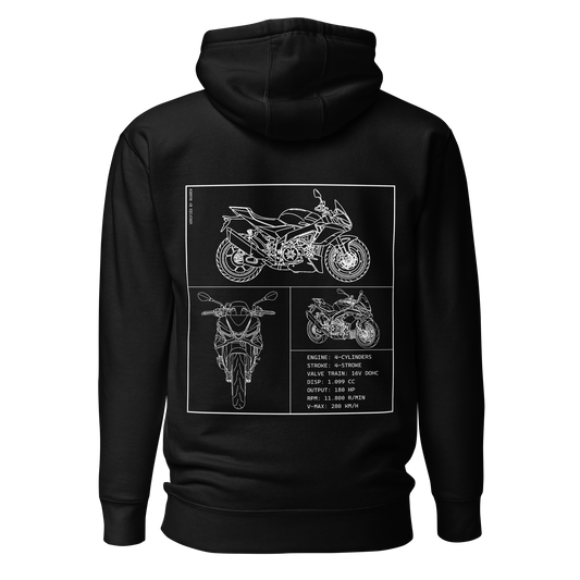 Aprilia Blueprint Hoodie - Black