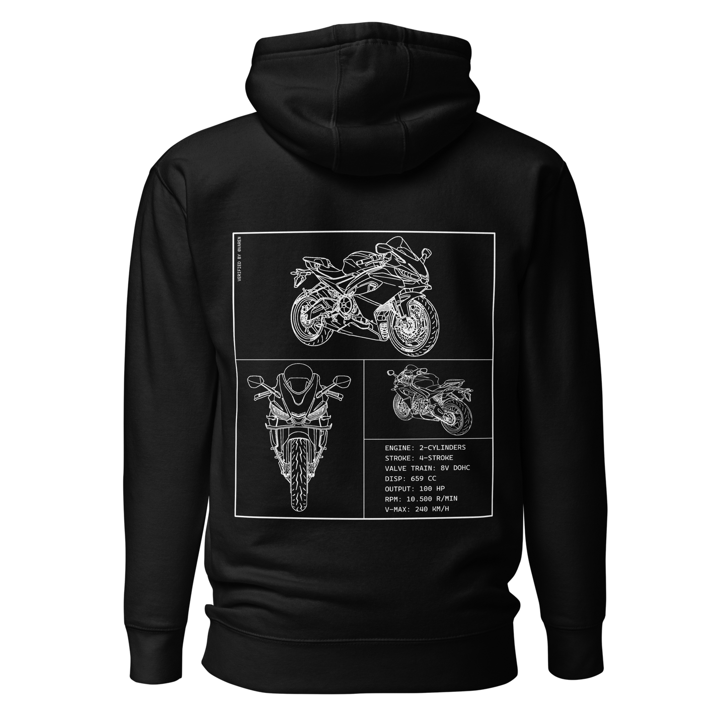 Aprilia Blueprint Hoodie - Black