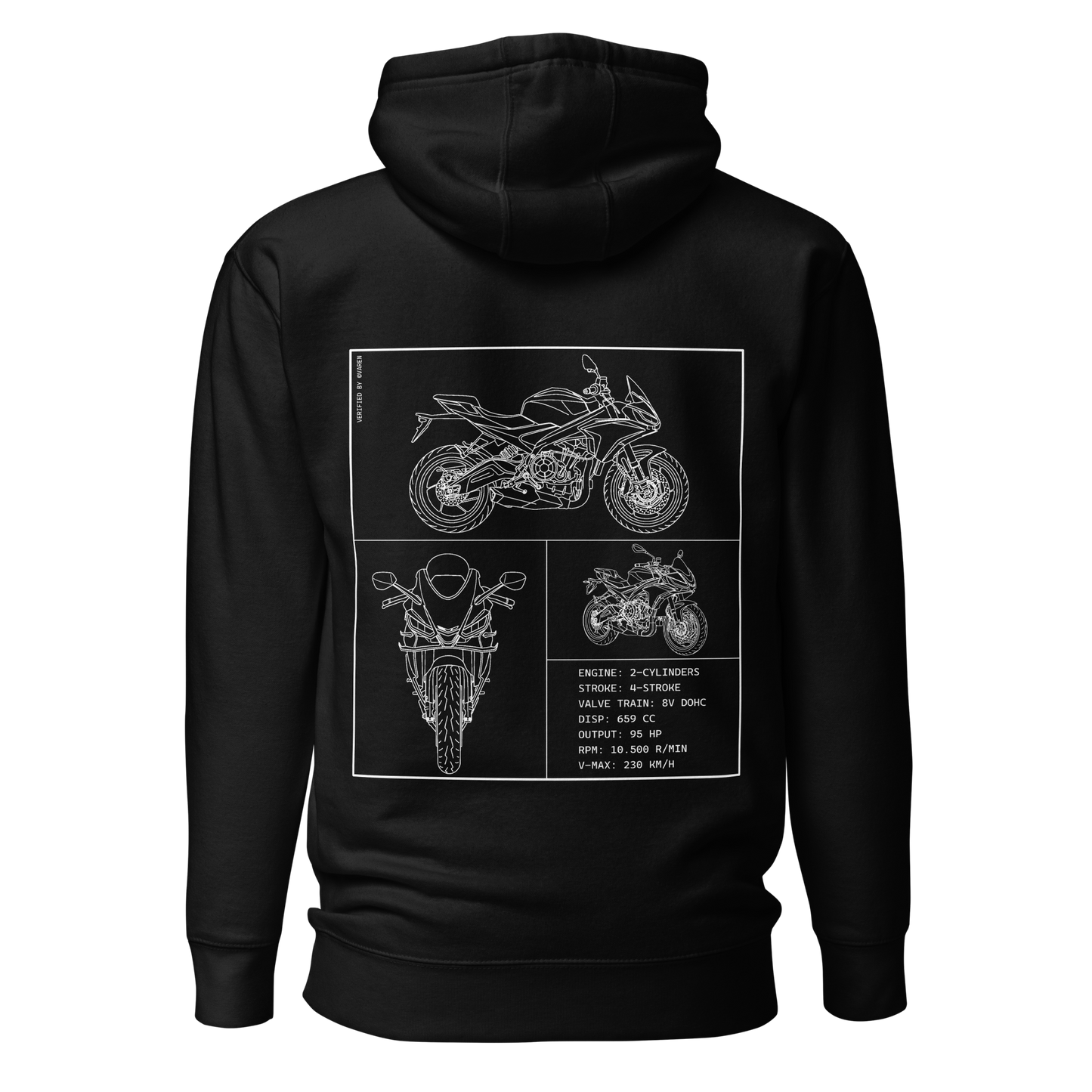 Aprilia Blueprint Hoodie - Black