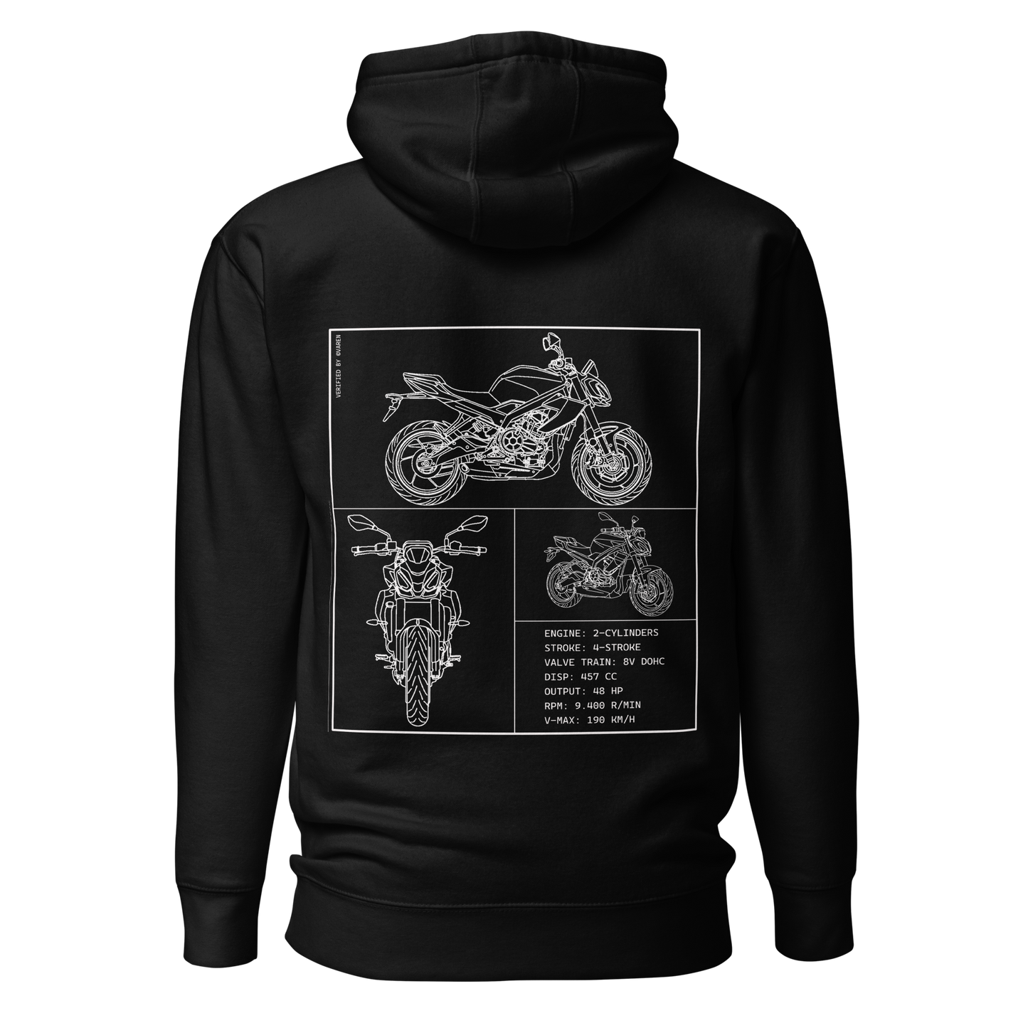 Aprilia Blueprint Hoodie - Black