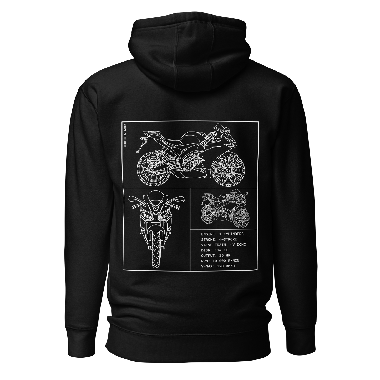 Aprilia Blueprint Hoodie - Black