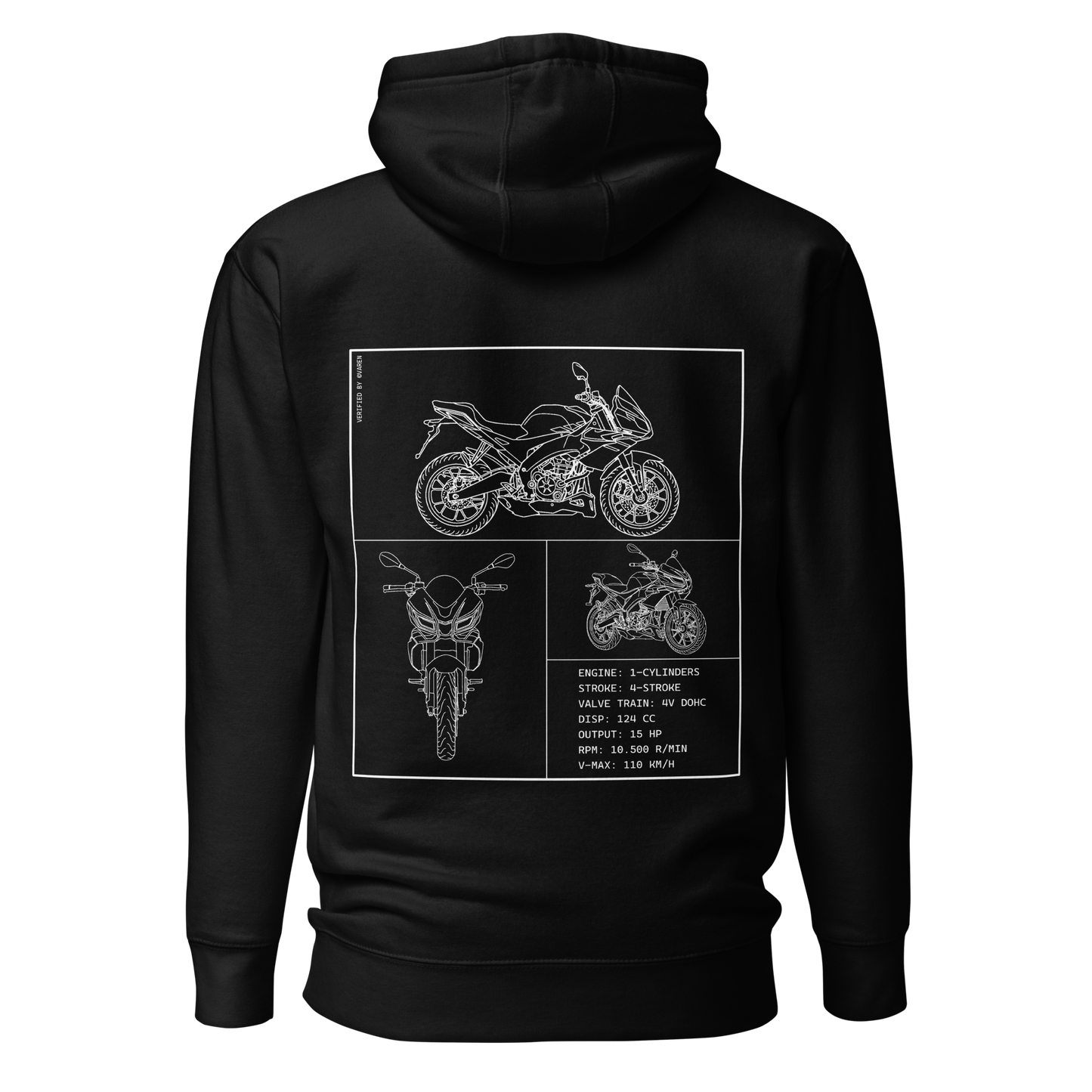 Aprilia Blueprint Hoodie - Black
