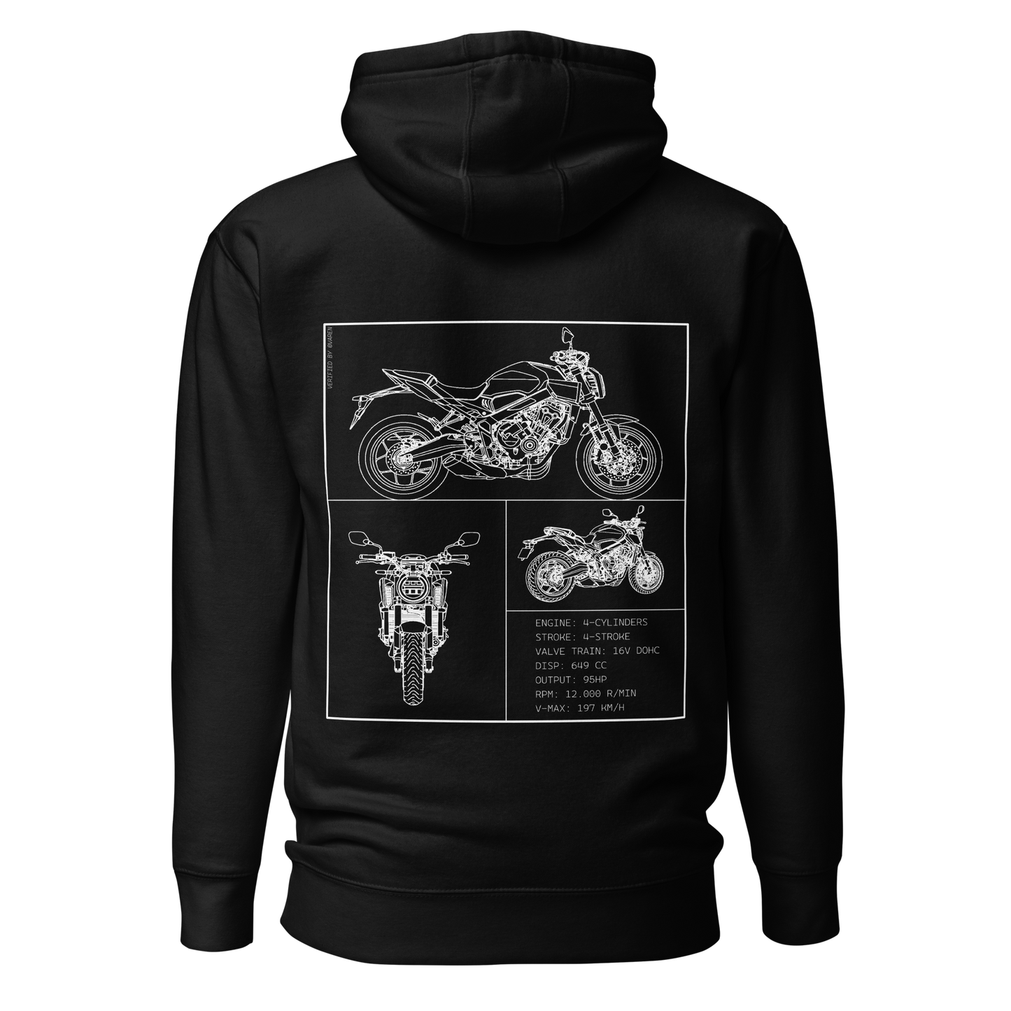 Honda Blueprint Hoodie - Black