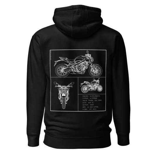Honda Blueprint Hoodie - Black