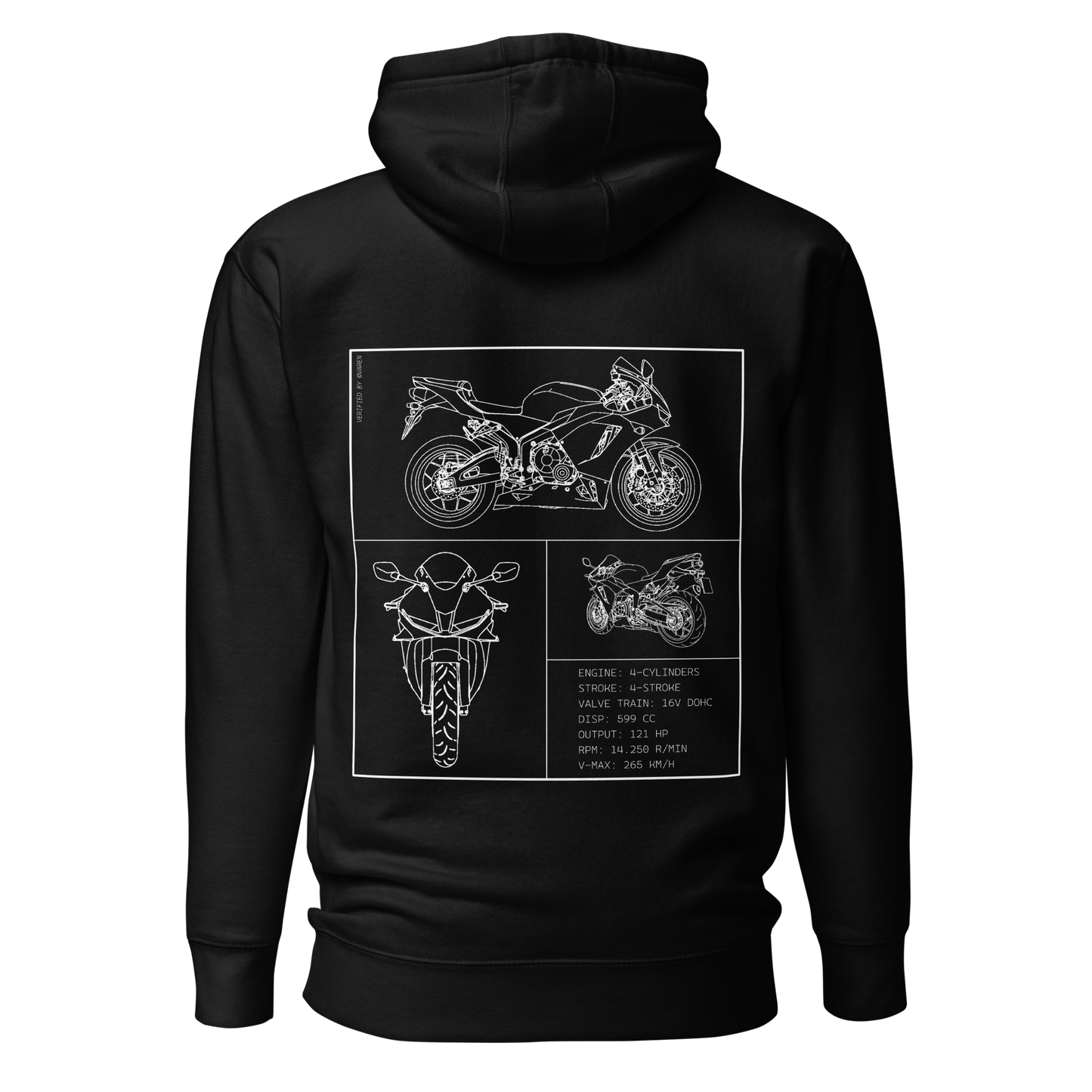 Honda Blueprint Hoodie - Black