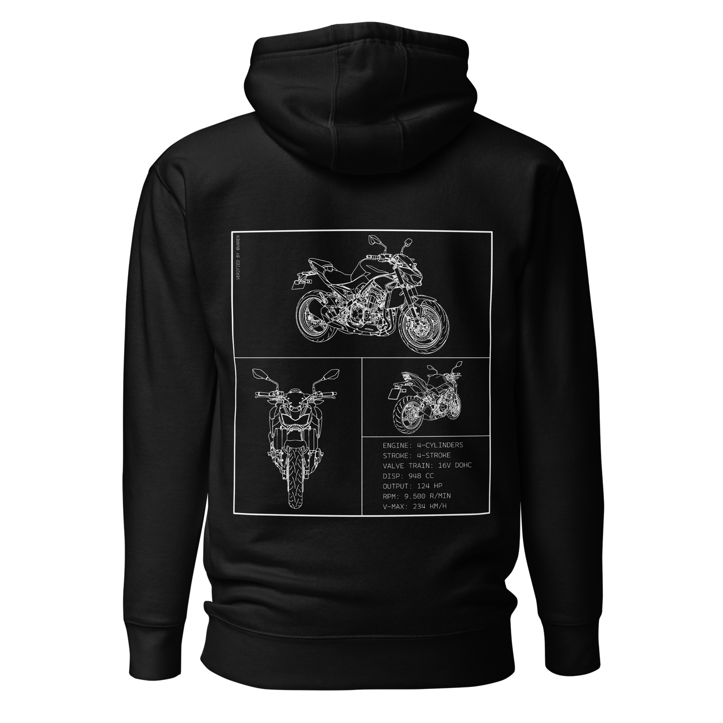 Kawasaki Blueprint Hoodie - Black