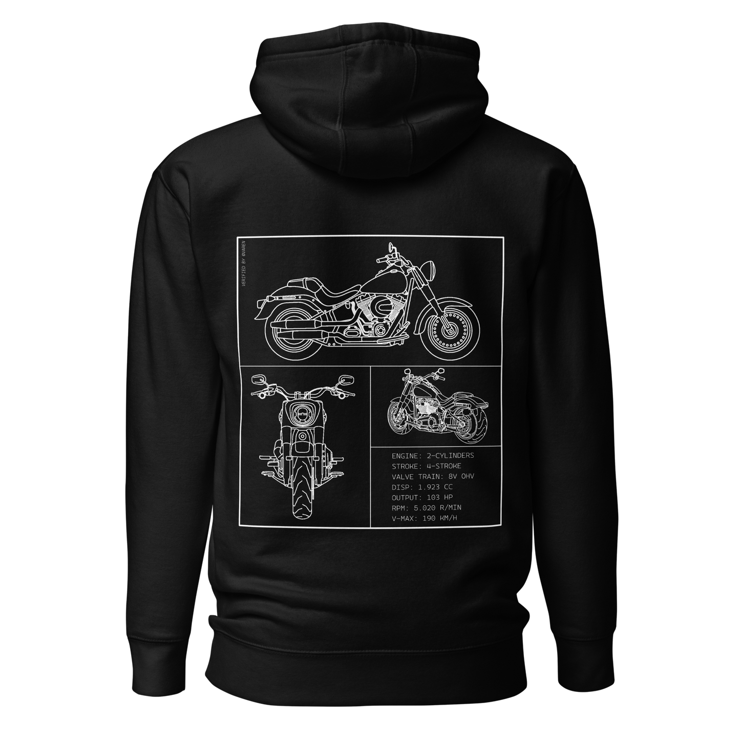 Harley Davidson Blueprint Hoodie - Black