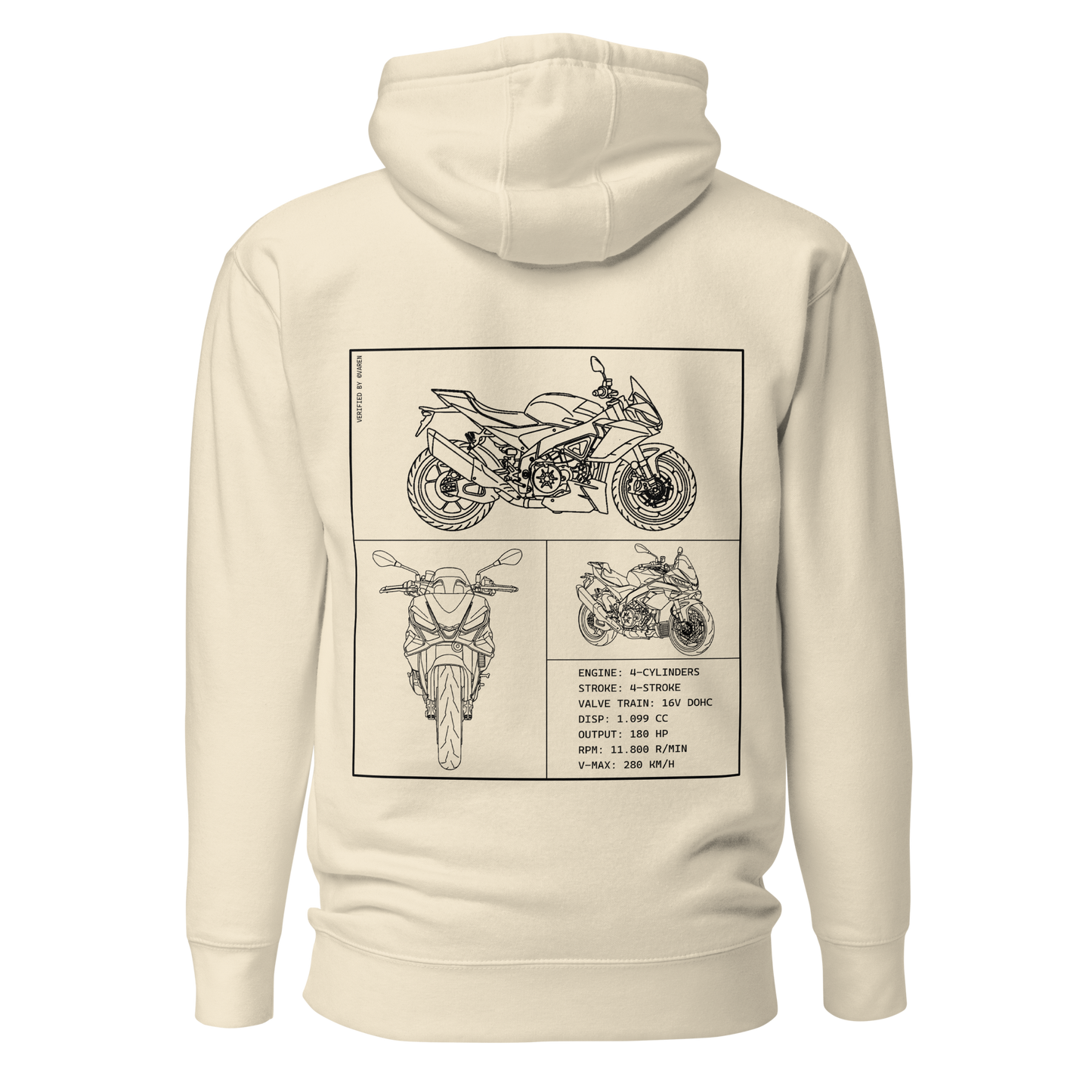 Aprilia Blueprint Hoodie - Beige