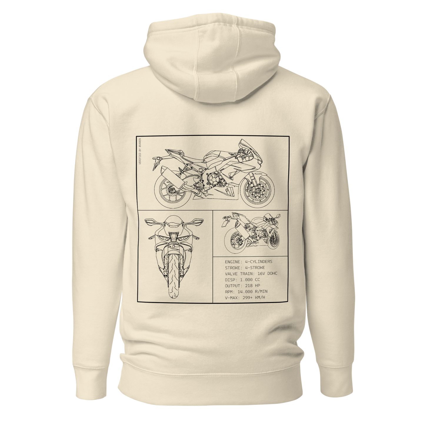 Honda Blueprint Hoodie - Beige