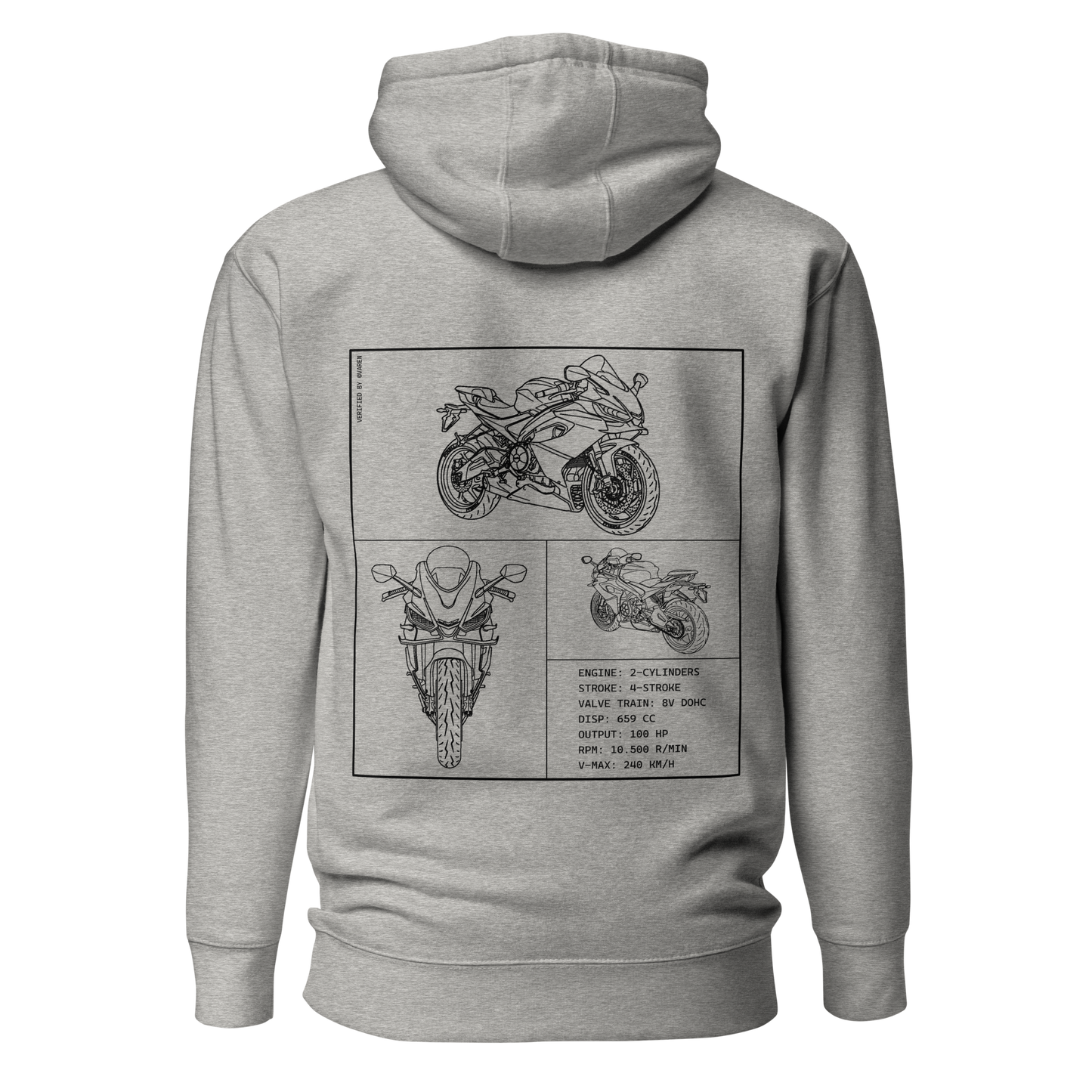 Aprilia Blueprint Hoodie - Light grey