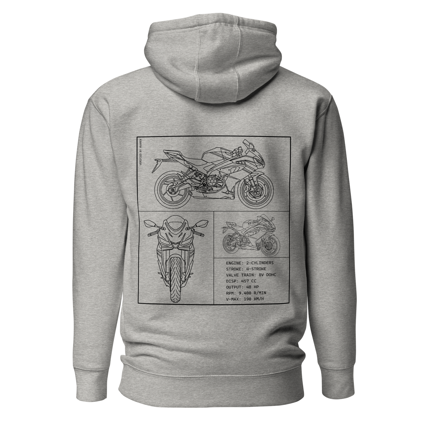 Aprilia Blueprint Hoodie - Light grey