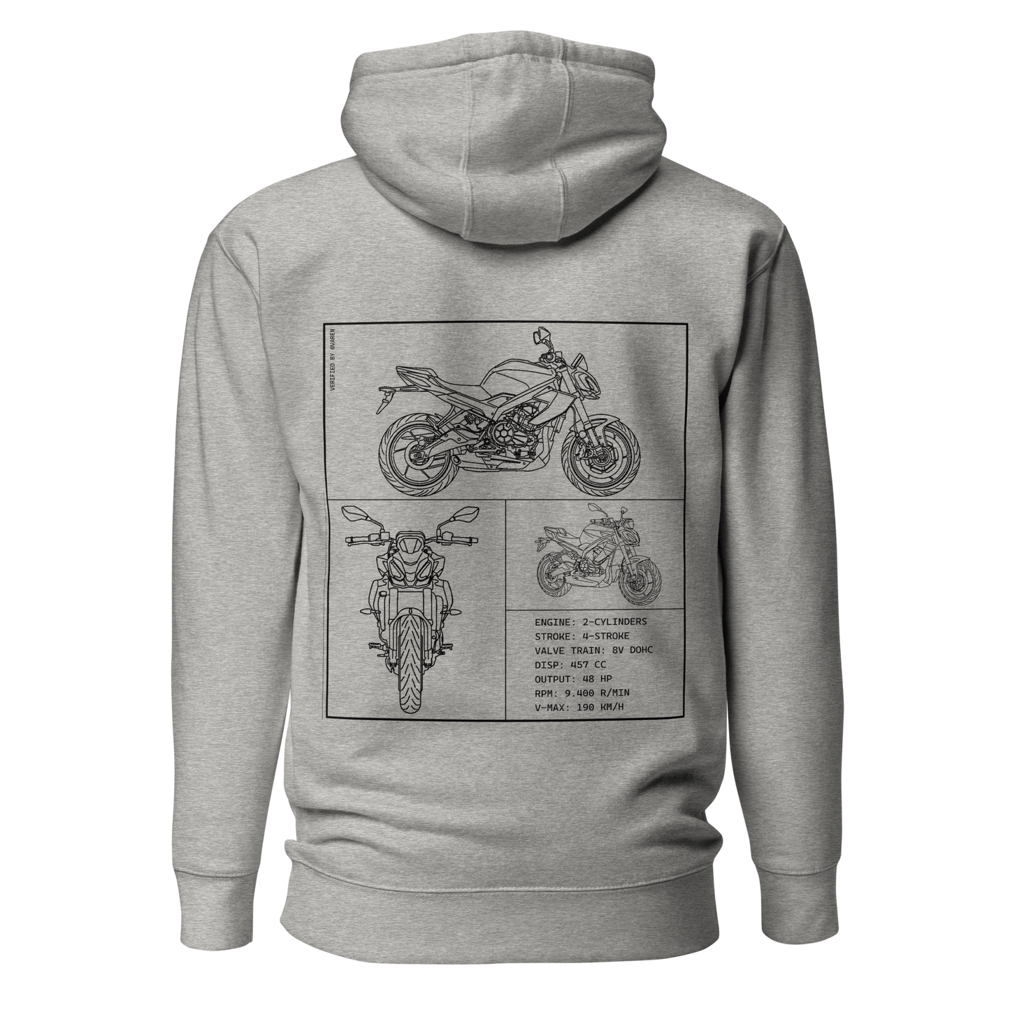 Aprilia Blueprint Hoodie - Light grey