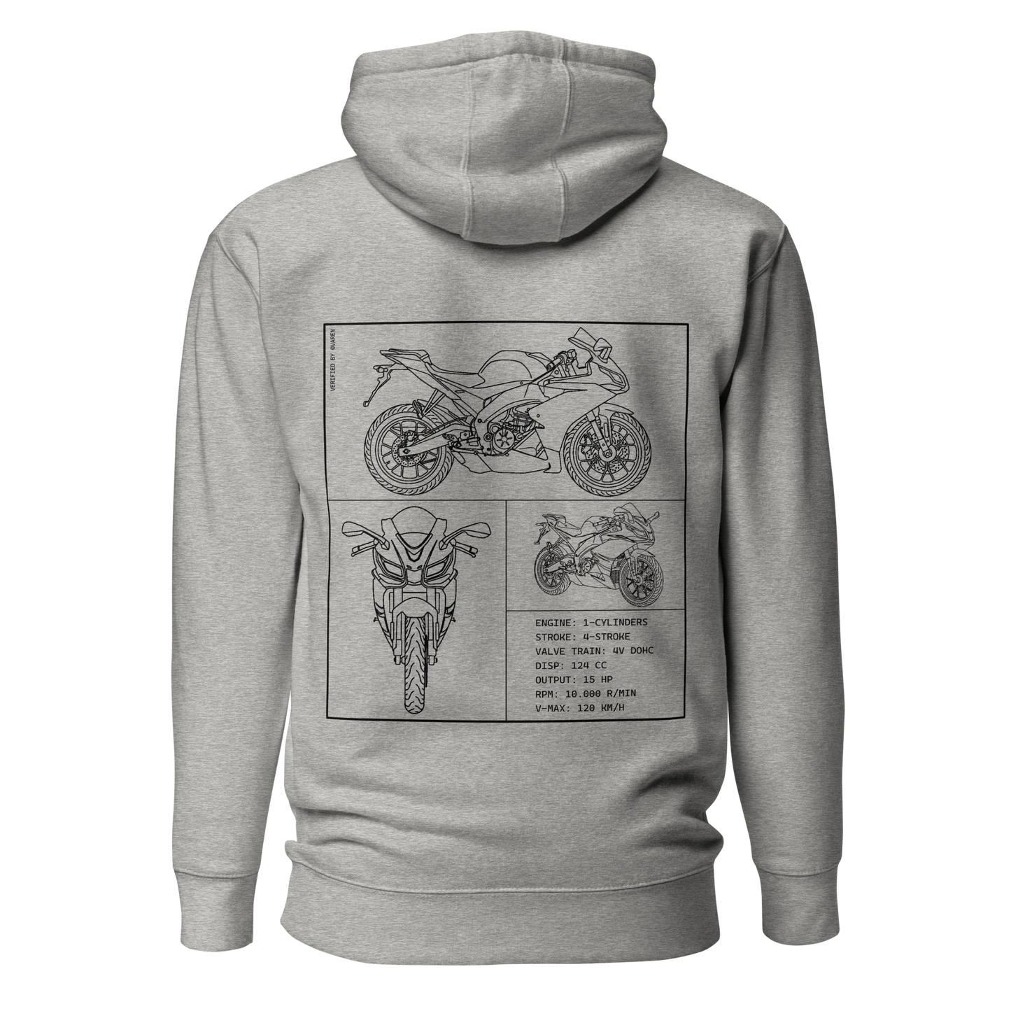 Aprilia Blueprint Hoodie - Light grey
