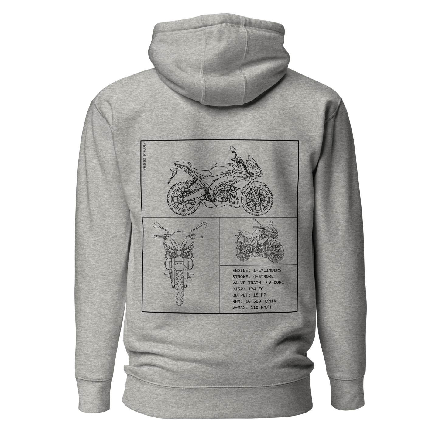 Aprilia Blueprint Hoodie - Light grey