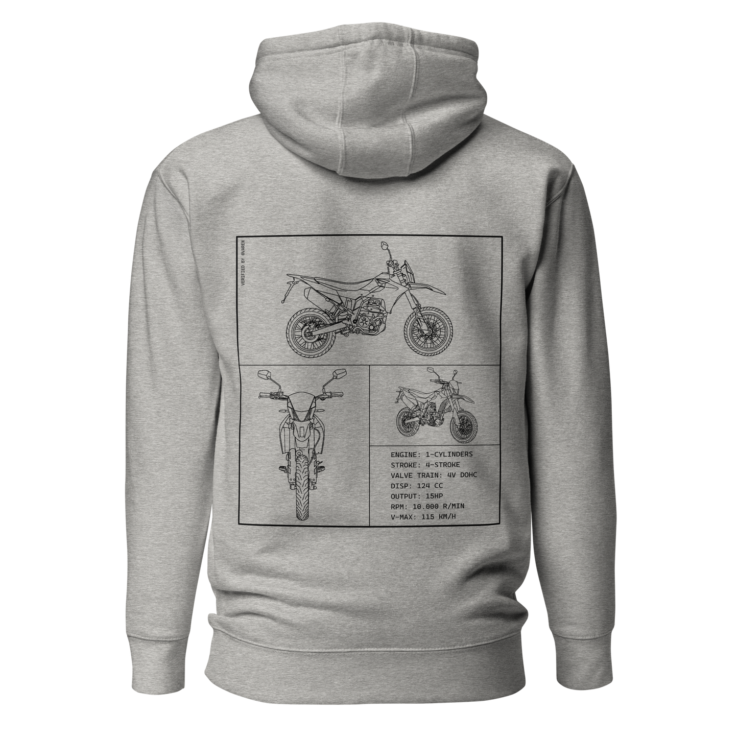 Aprilia Blueprint Hoodie - Light grey