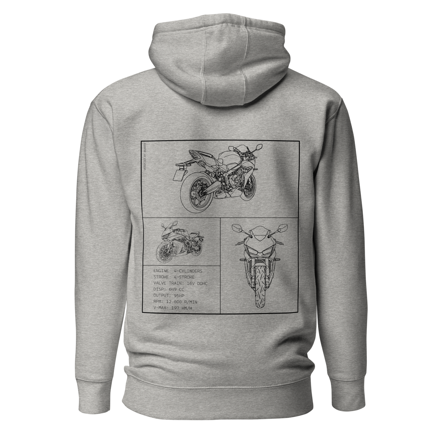 Honda Blueprint Hoodie - Light grey