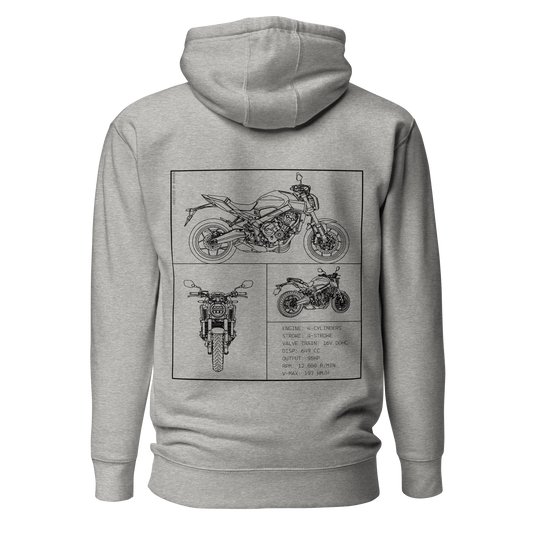 Honda Blueprint Hoodie - Light grey
