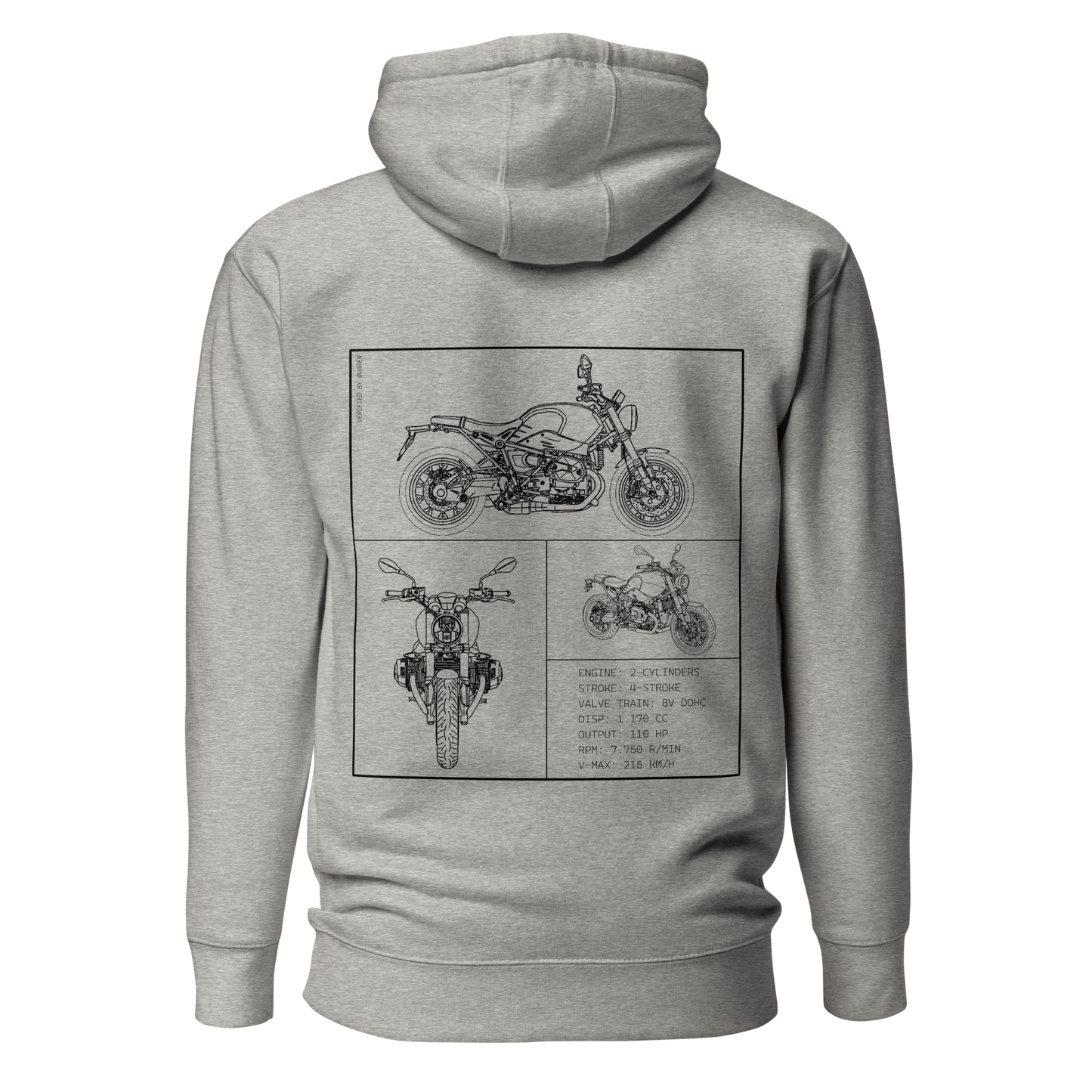 BMW Blueprint Hoodie - Light grey