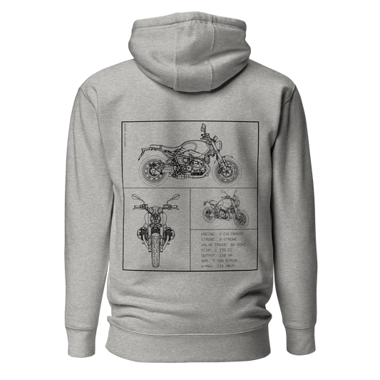 BMW Blueprint Hoodie - Light grey