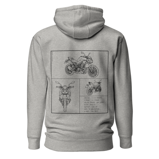 Kawasaki Blueprint Hoodie - Light grey