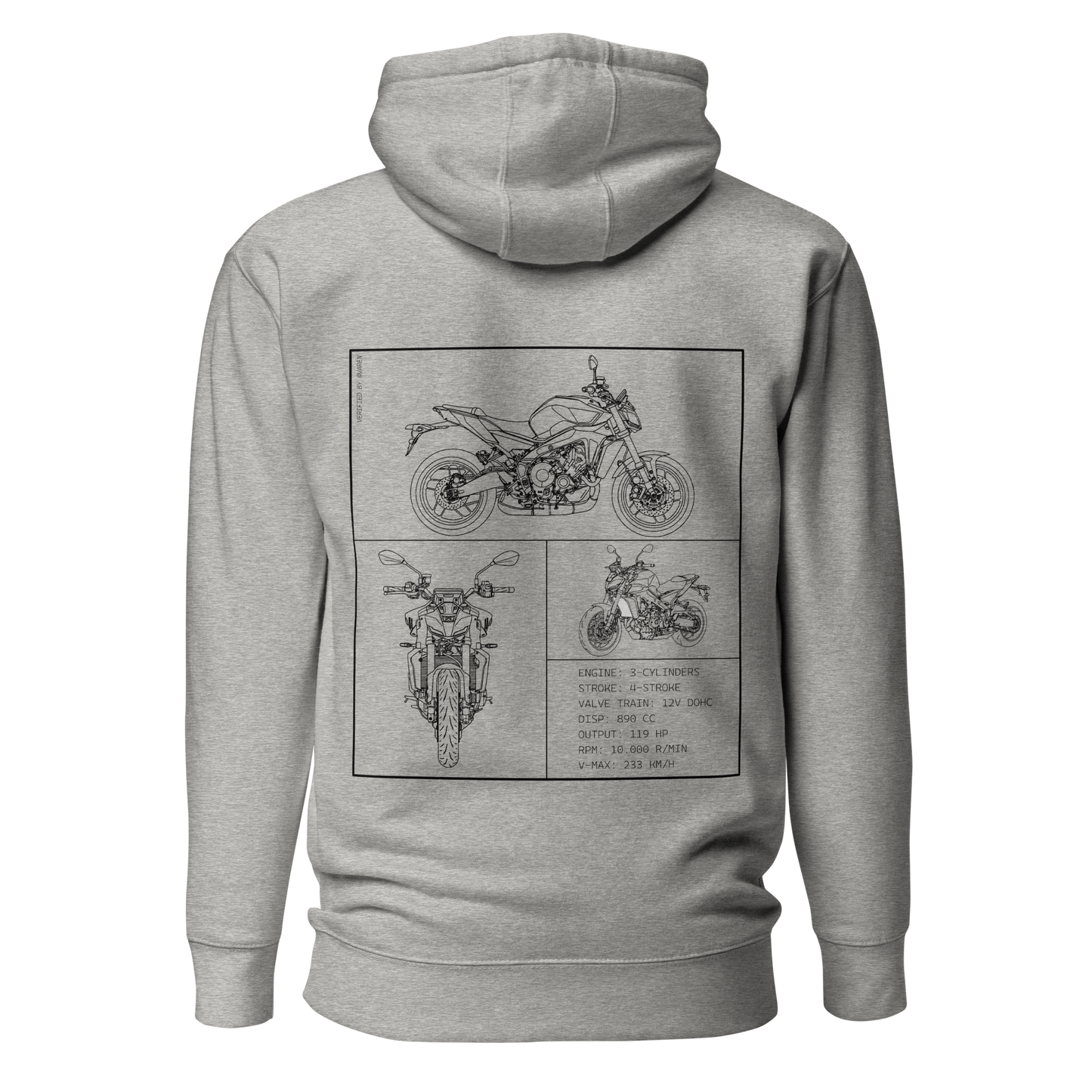Yamaha Blueprint Hoodie - Light grey