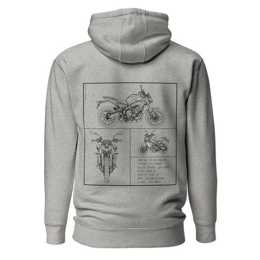 Yamaha Blueprint Hoodie - Light grey