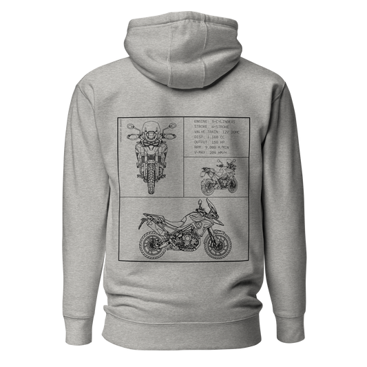 Triumph Blueprint Hoodie - Light grey