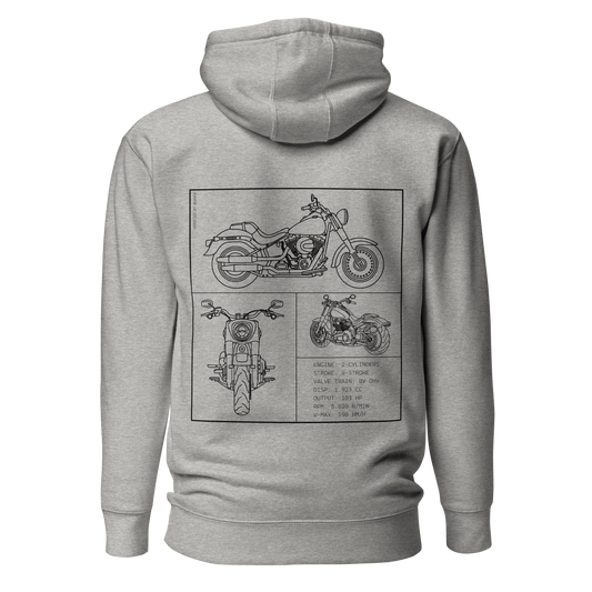 Harley Davidson Blueprint Hoodie - Light grey