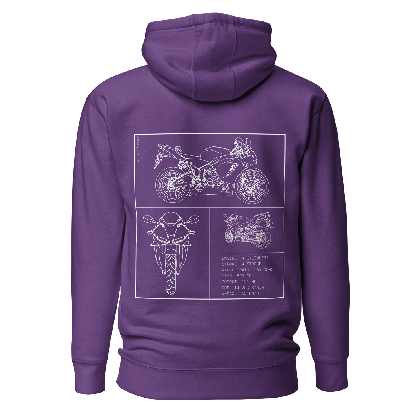 Honda Blueprint Hoodie - Purple