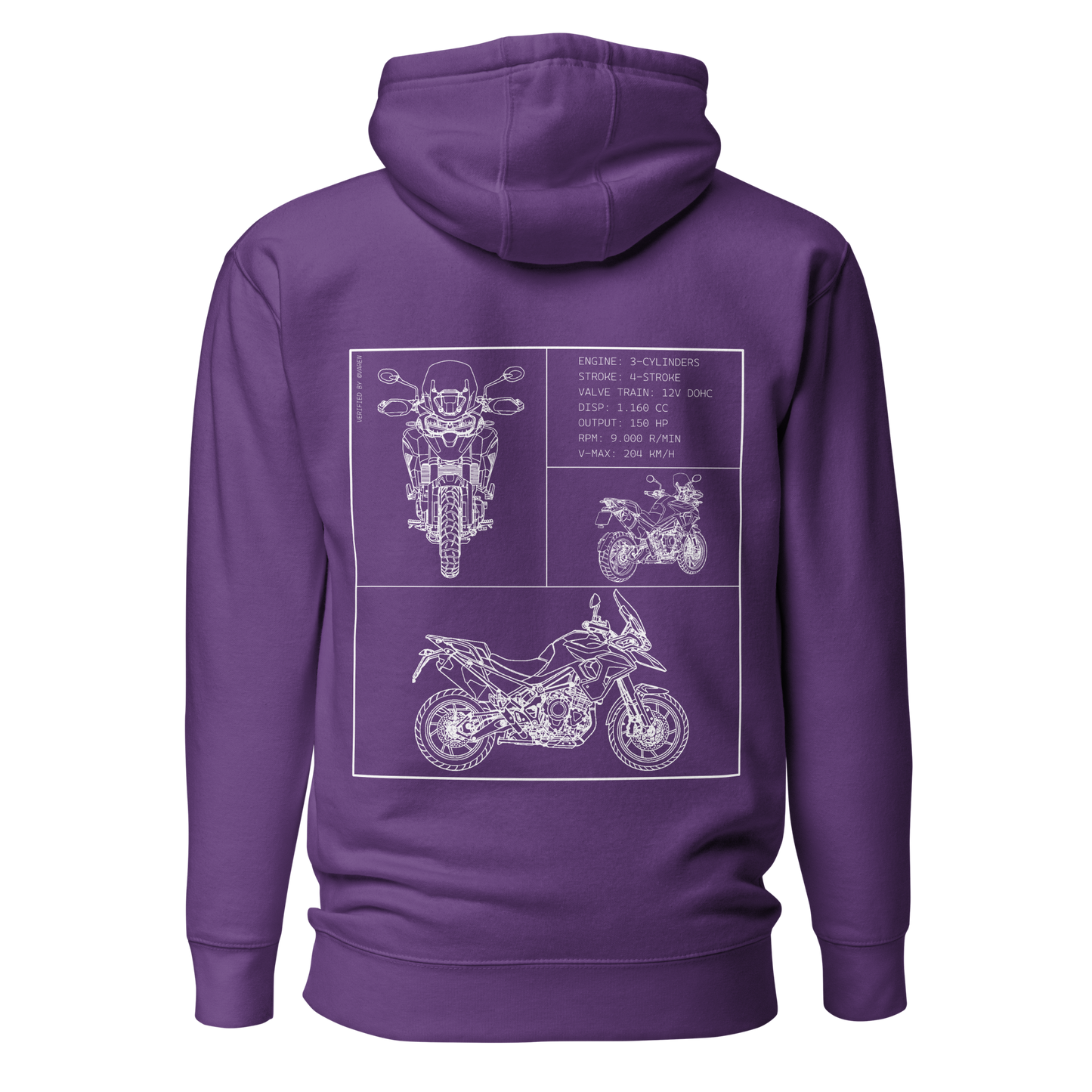 Triumph Blueprint Hoodie - Purple