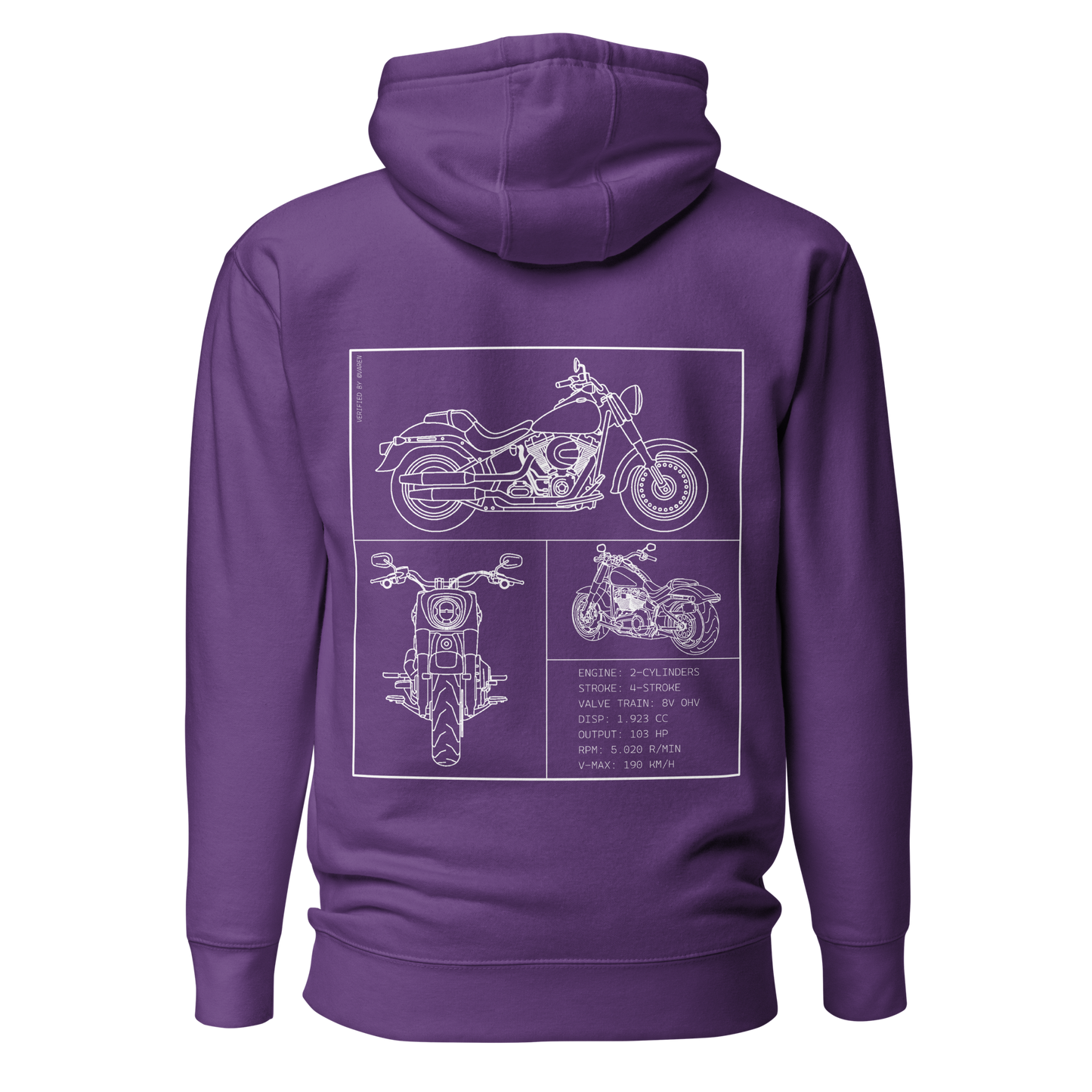Harley Davidson Blueprint Hoodie - Purple