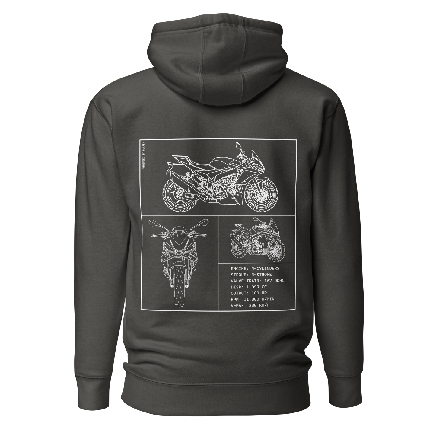 Aprilia Blueprint Hoodie - Dark grey