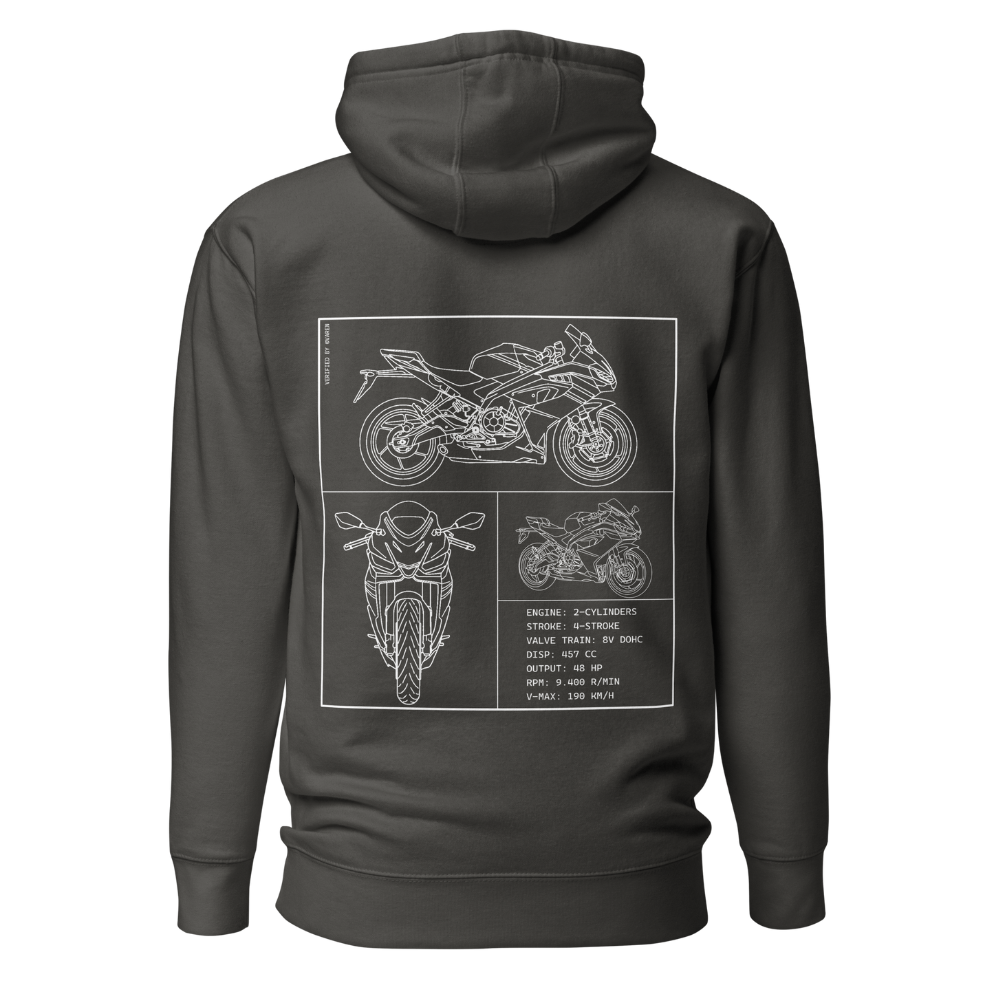 Aprilia Blueprint Hoodie - Dark grey