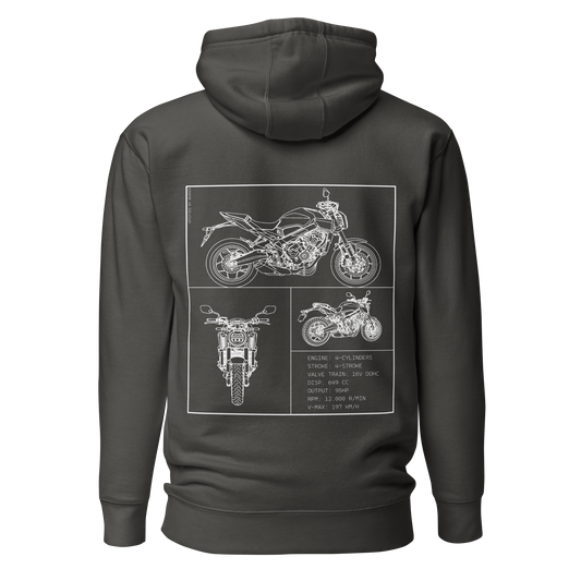 Honda Blueprint Hoodie - Dark grey