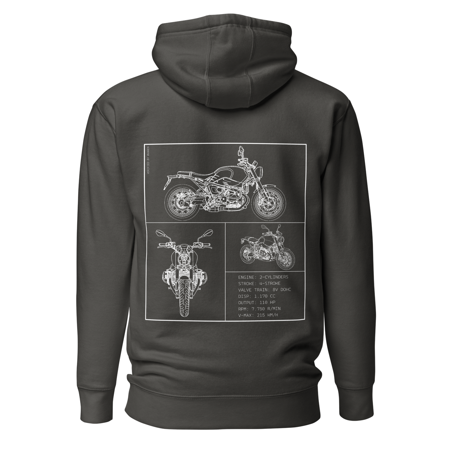 BMW Blueprint Hoodie - Dark grey