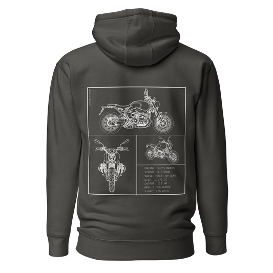 BMW Blueprint Hoodie - Dark grey