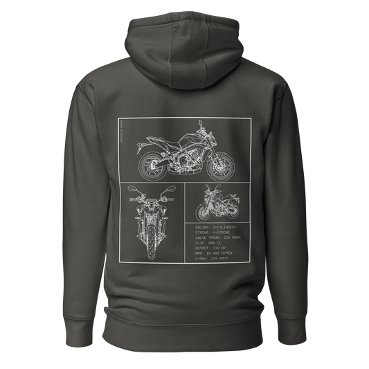Yamaha Blueprint Hoodie - Dark grey