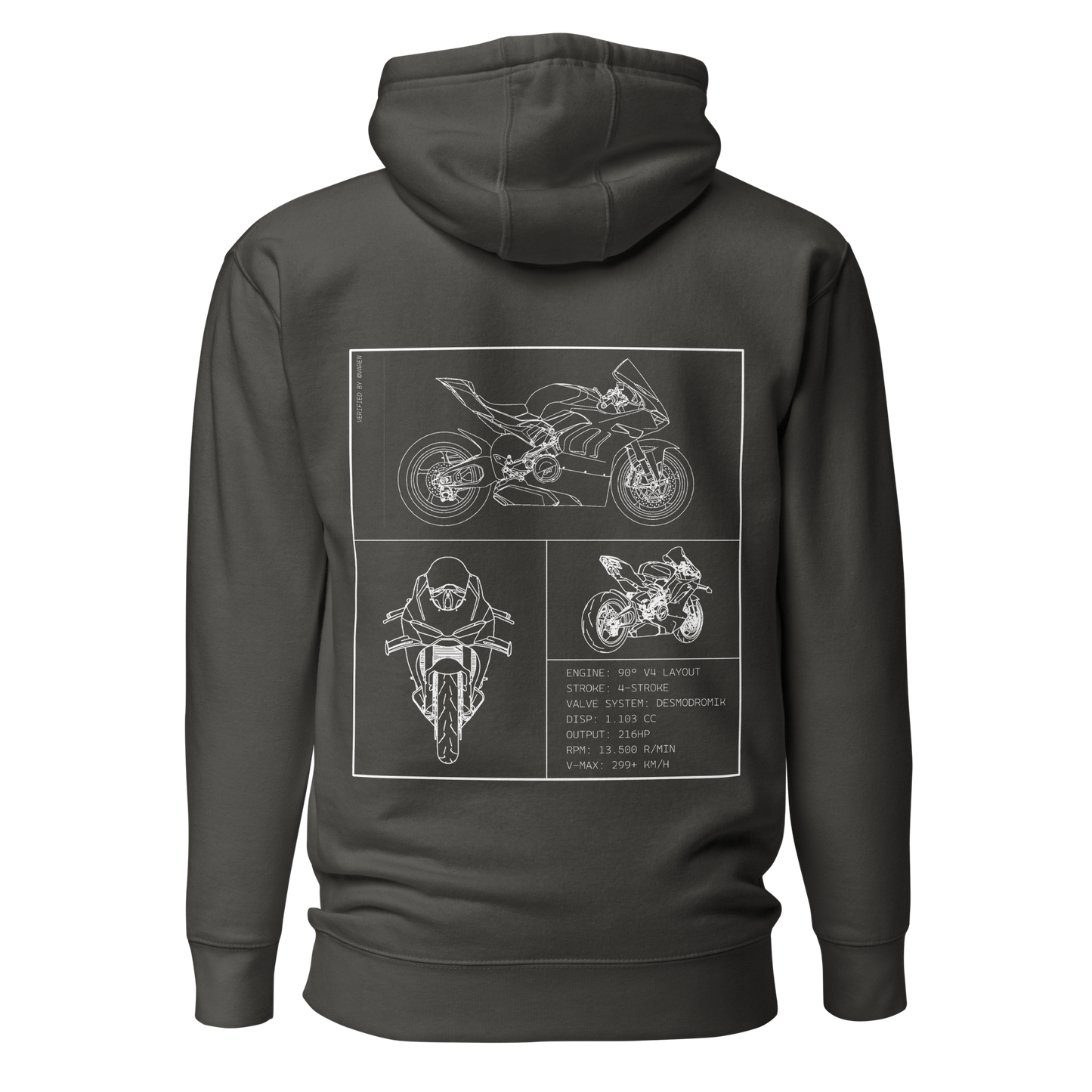 Ducati Blueprint Hoodie - Dark grey