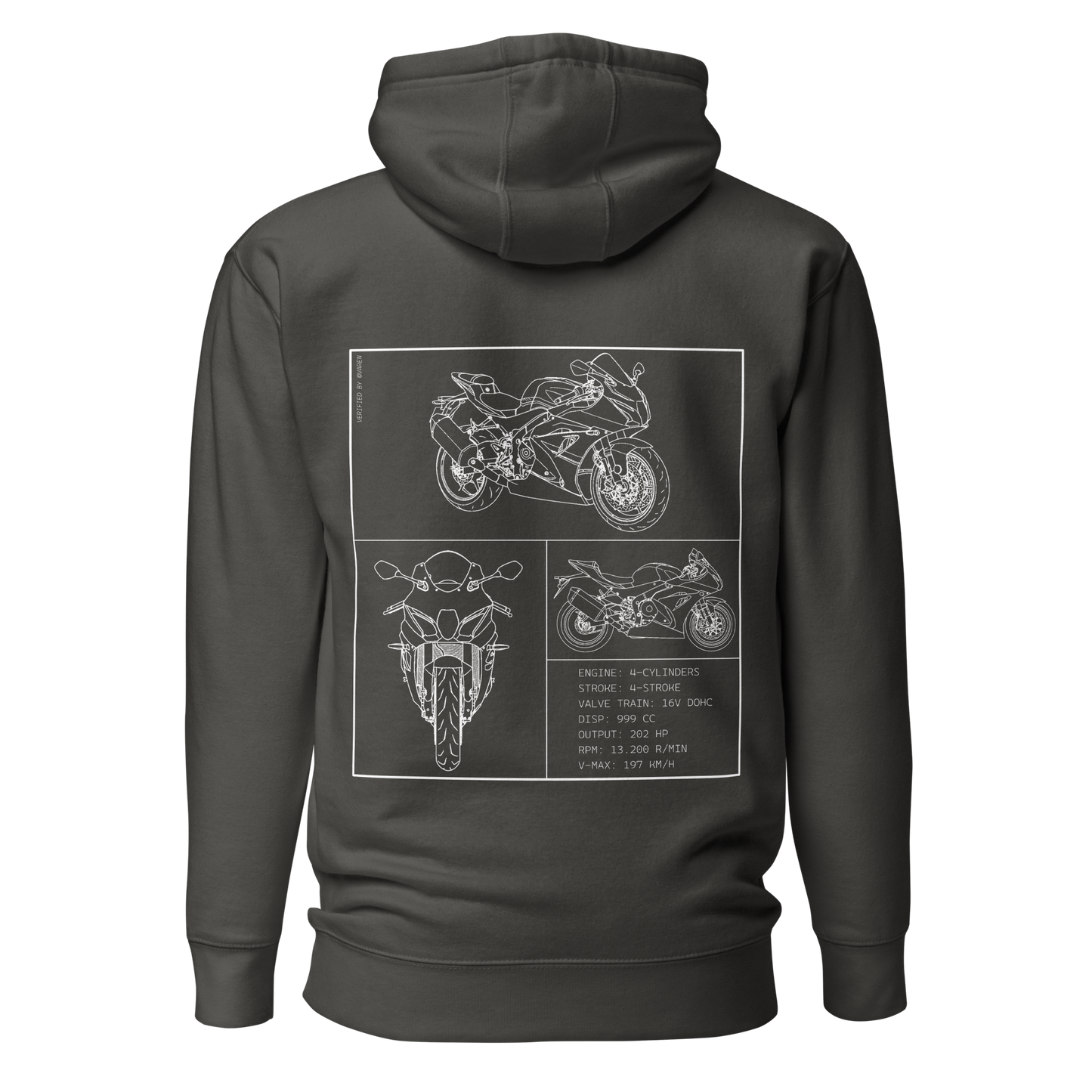 Suzuki Blueprint Hoodie - Dark grey