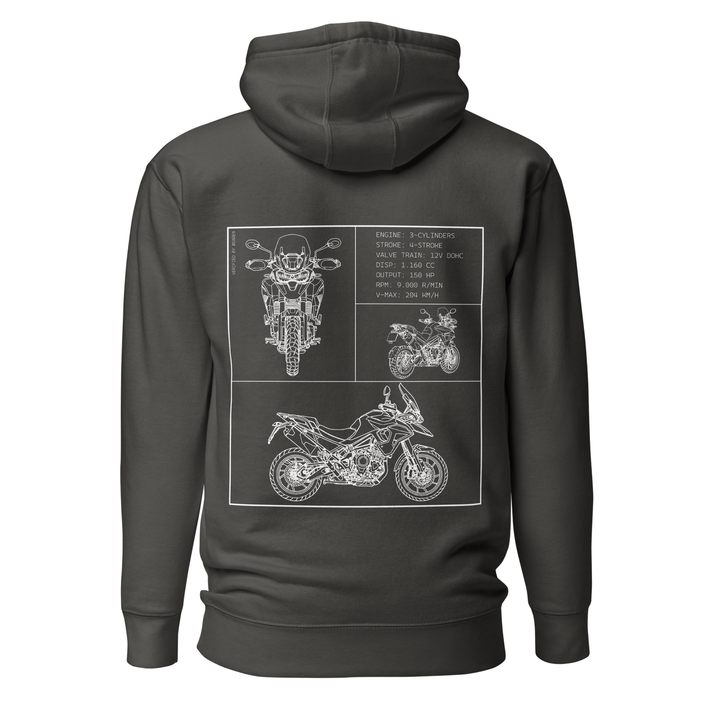 Triumph Blueprint Hoodie - Dark grey