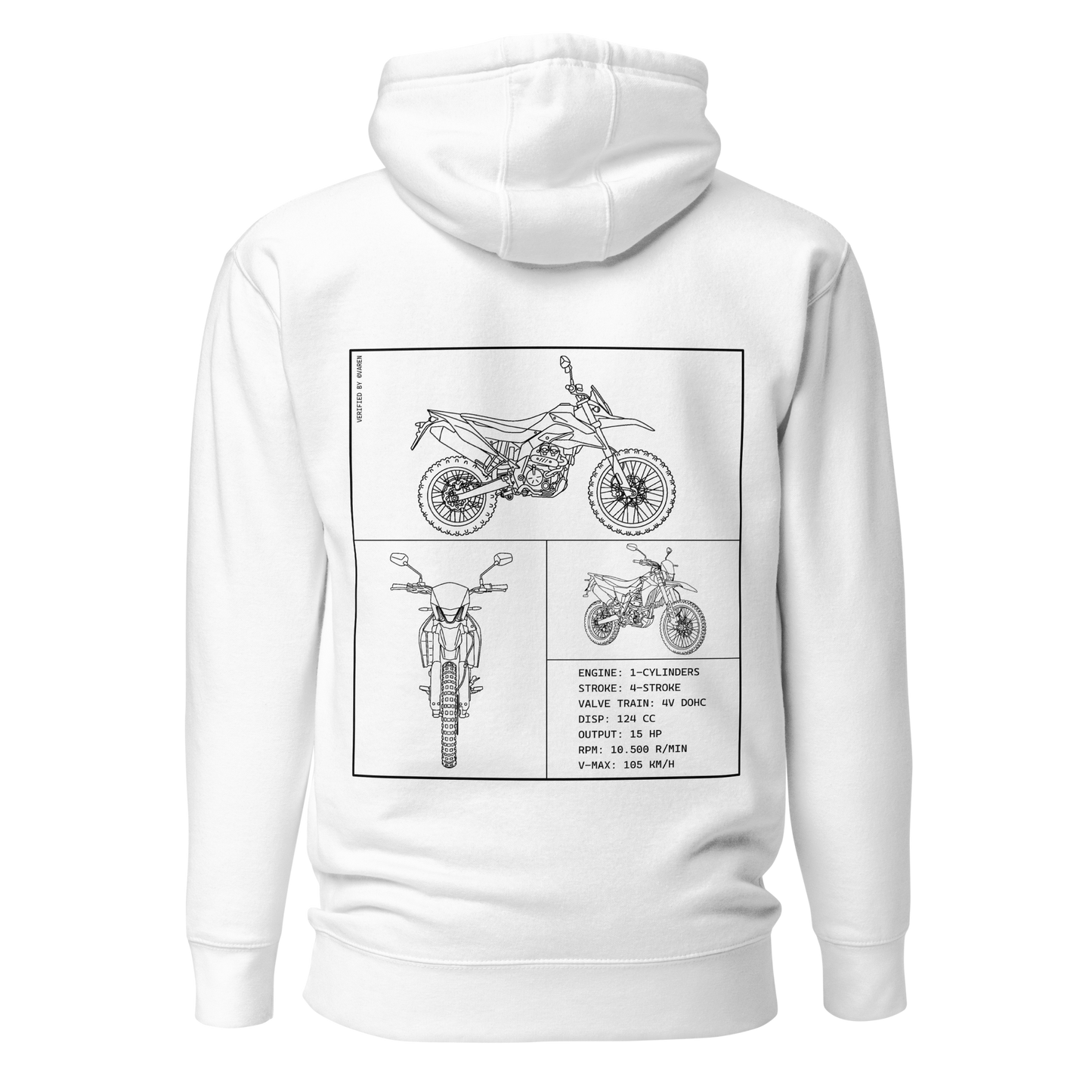 Aprilia Blueprint Hoodie - White