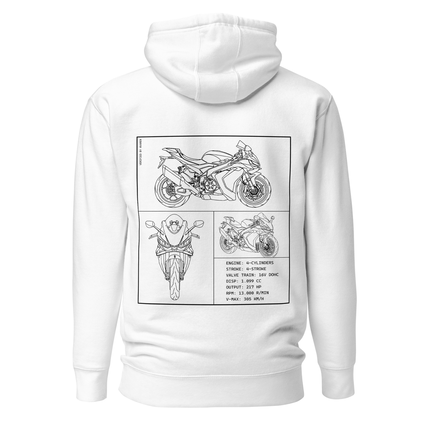 Aprilia Blueprint Hoodie - White