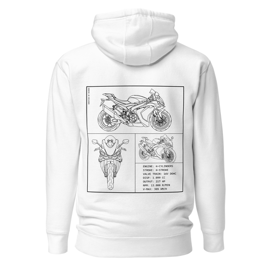Aprilia Blueprint Hoodie - White