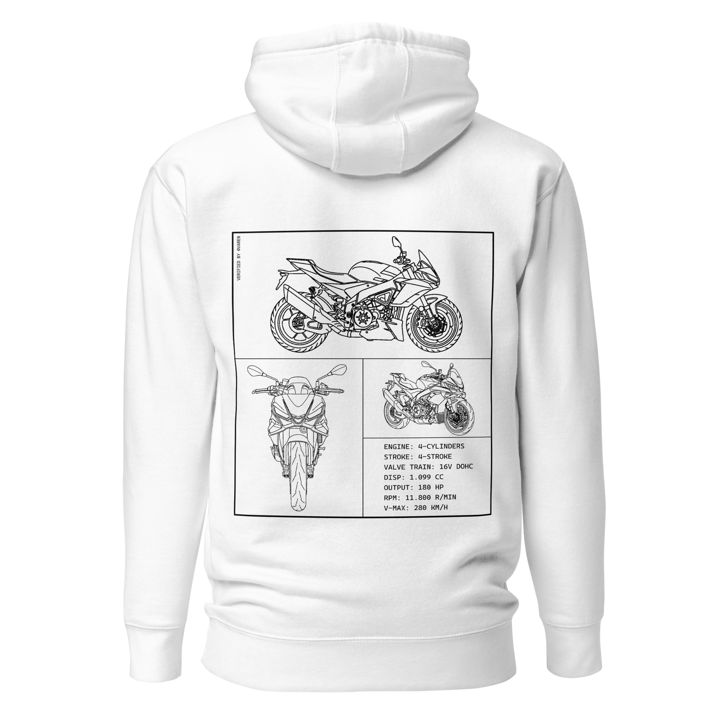 Aprilia Blueprint Hoodie - White