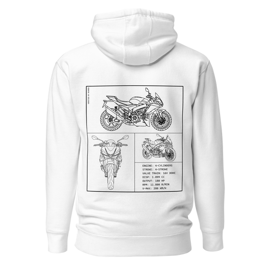 Aprilia Blueprint Hoodie - White