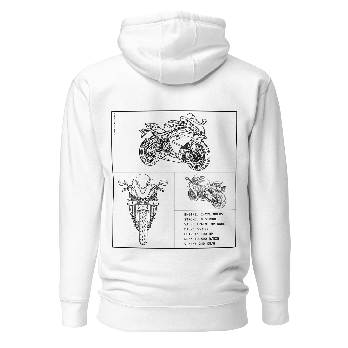 Aprilia Blueprint Hoodie - White