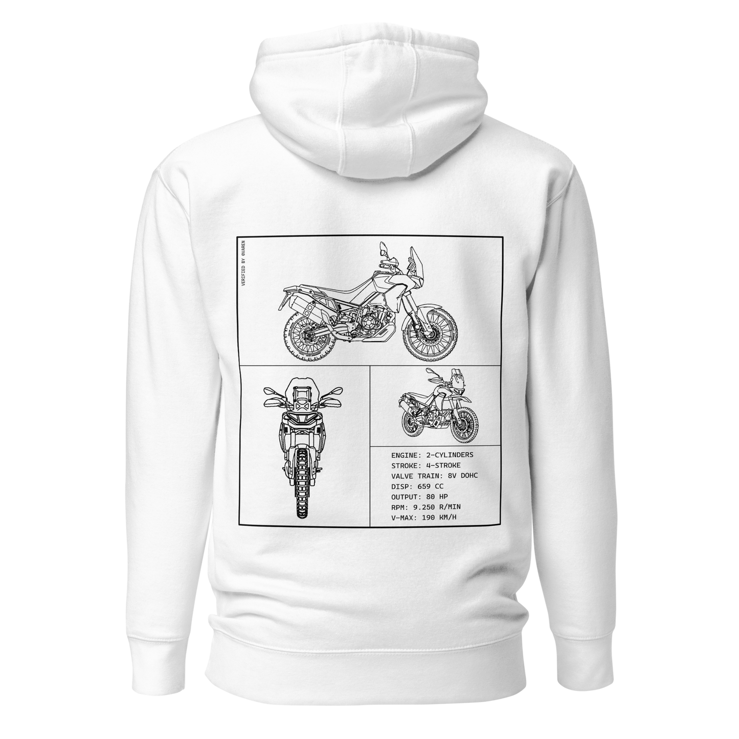 Aprilia Blueprint Hoodie - White