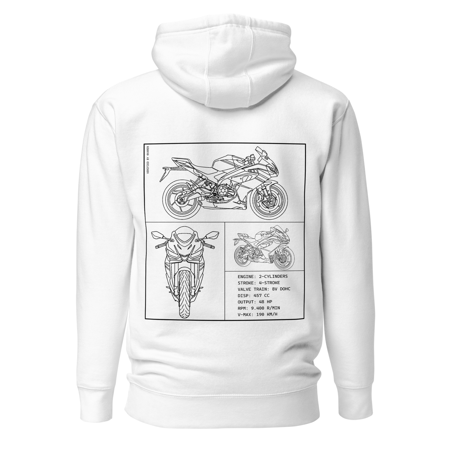 Aprilia Blueprint Hoodie - White
